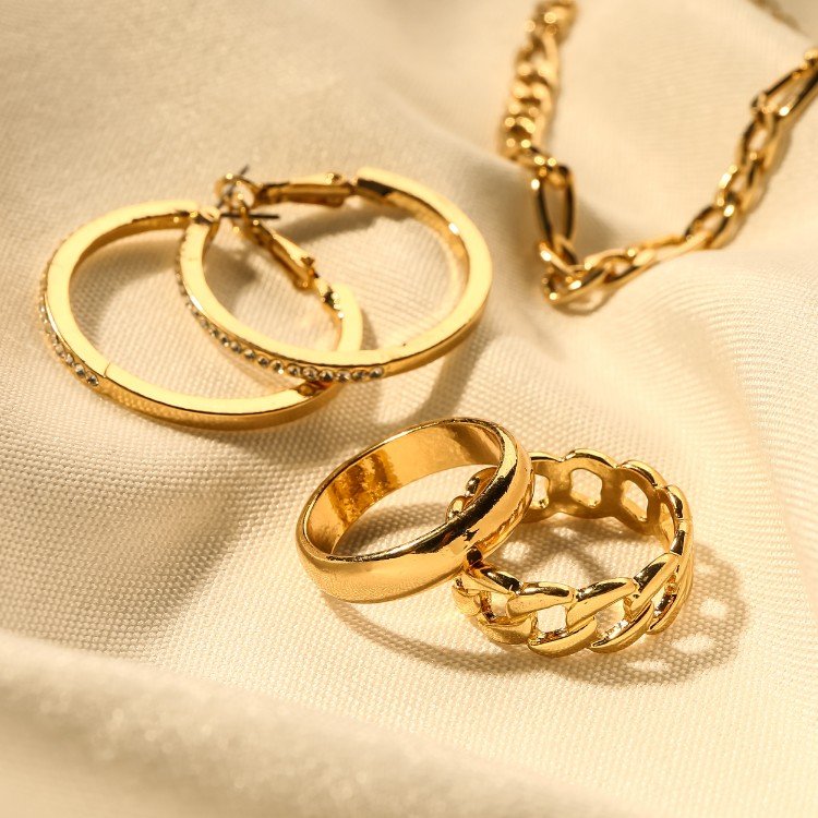 gold earring necklace ring gold earring necklace ring